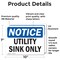 Signmission Utility Sink Only, 10 in W x Rectangle, Vinyl Decal OS-2PACK-NS-D-710-L-18848 - alternate 6